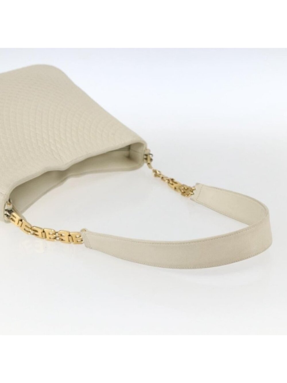 Authentic BALLY Shoulder Bag Leather Ivory Gold - Picture 14 of 16